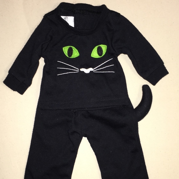 Chasing Fireflies Other - Girls 18" Black Cat Pajamas Doll Outfit Chasing Fireflies Other - Girls 18" Black Cat Pajamas Doll Outfit